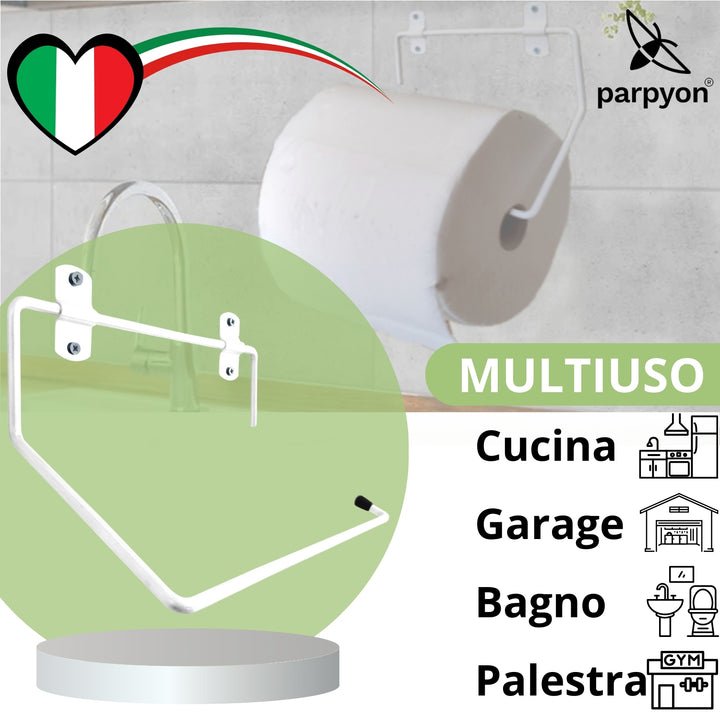 Portarotolo industriale a muro Bianco per rotoloni asciugatutto