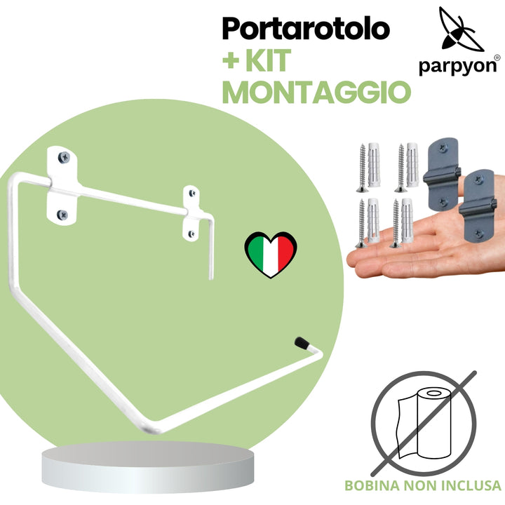 Portarotolo industriale a muro Bianco per rotoloni asciugatutto