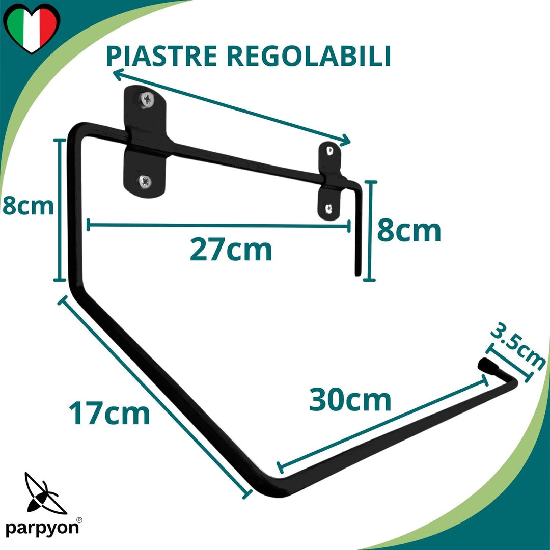 Portarotolo industriale a muro 302 Nero parpyon
