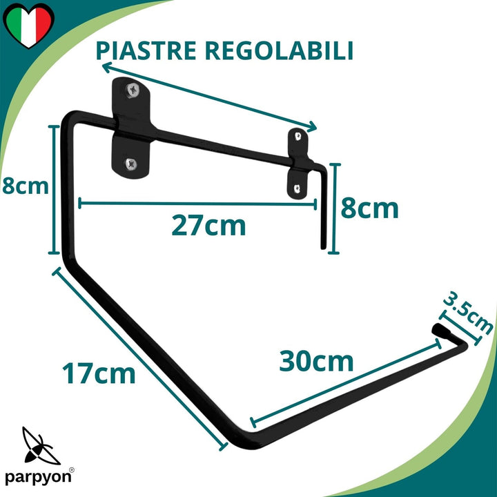 Portarotolo industriale a muro 302 Nero parpyon