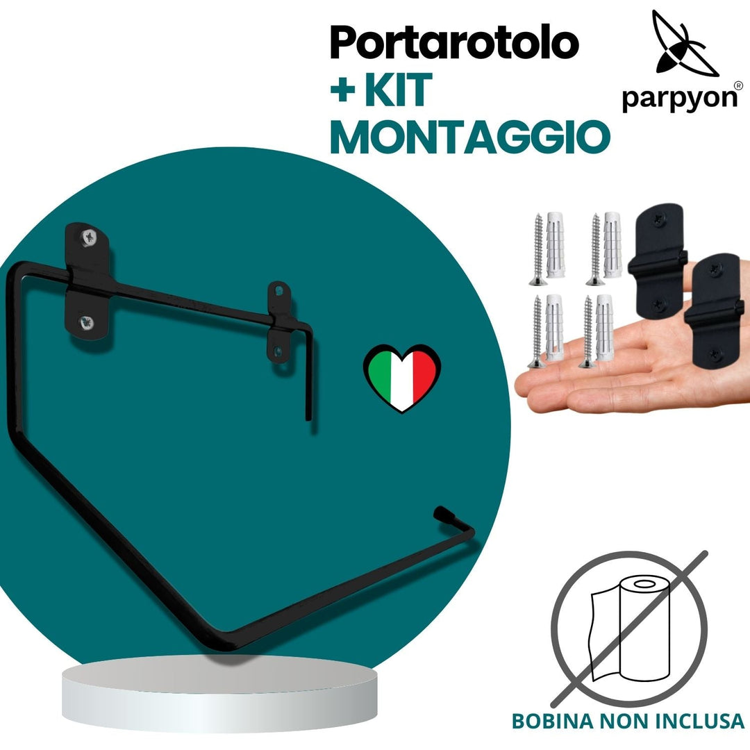 Portarotolo industriale a muro 302 Nero parpyon