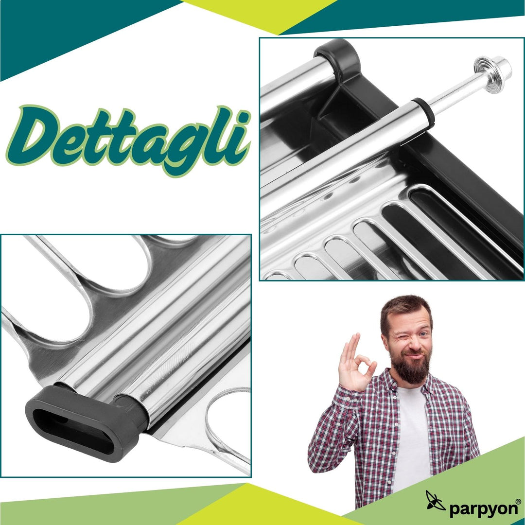 SCOLAPIATTI ACCIAIO INOX CM 56 CON VASCHETTA