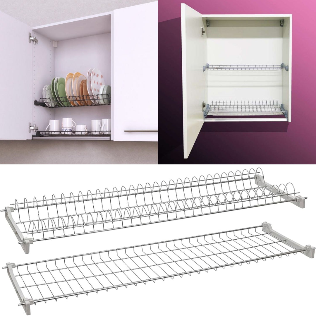 SCOLAPIATTI ACCIAIO CROMATO CM 76 PER PENSILE DA 80