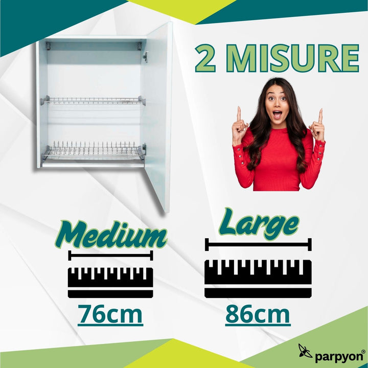 SCOLAPIATTI ACCIAIO CROMATO CM 76 PER PENSILE DA 80