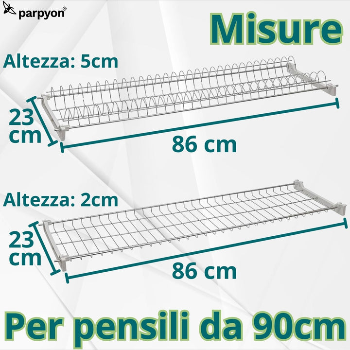 SCOLAPIATTI ACCIAIO CROMATO CM86 SUPPORTO PENSILE