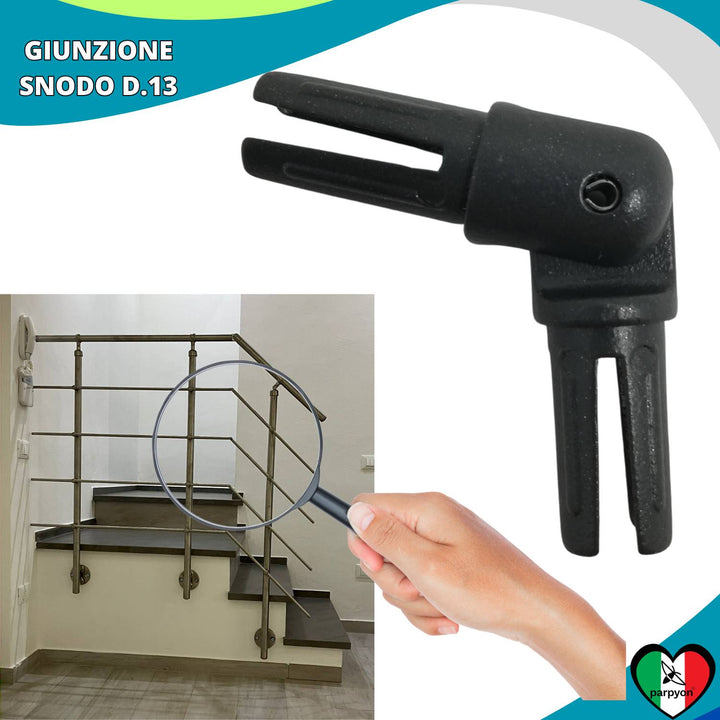 Accessori Ringhiera Grigio G.- Giunzione Snodo Tubo D. 13mm
