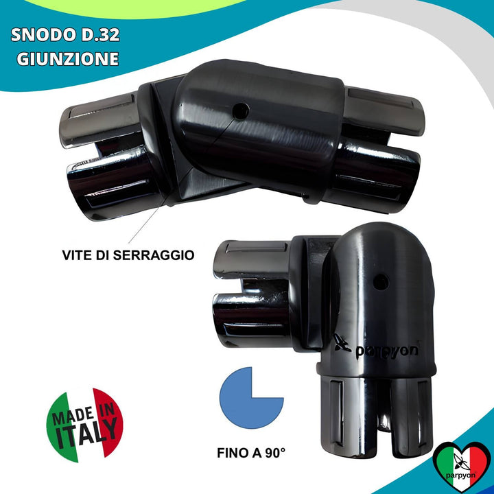 Accessori Ringhiera Grigio G.- Giunzione Snodo Tubo D.32
