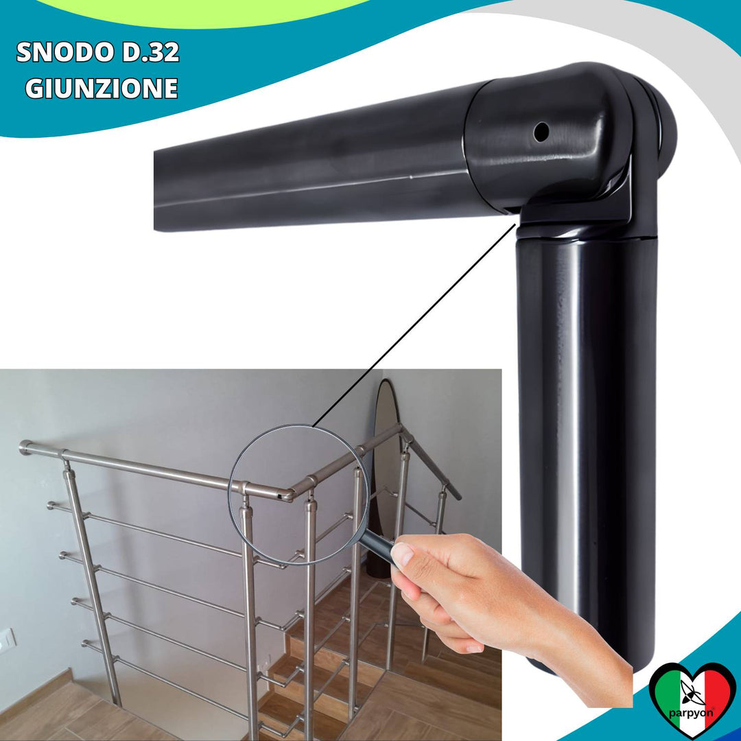 Accessori Ringhiera Grigio G.- Giunzione Snodo Tubo D.32