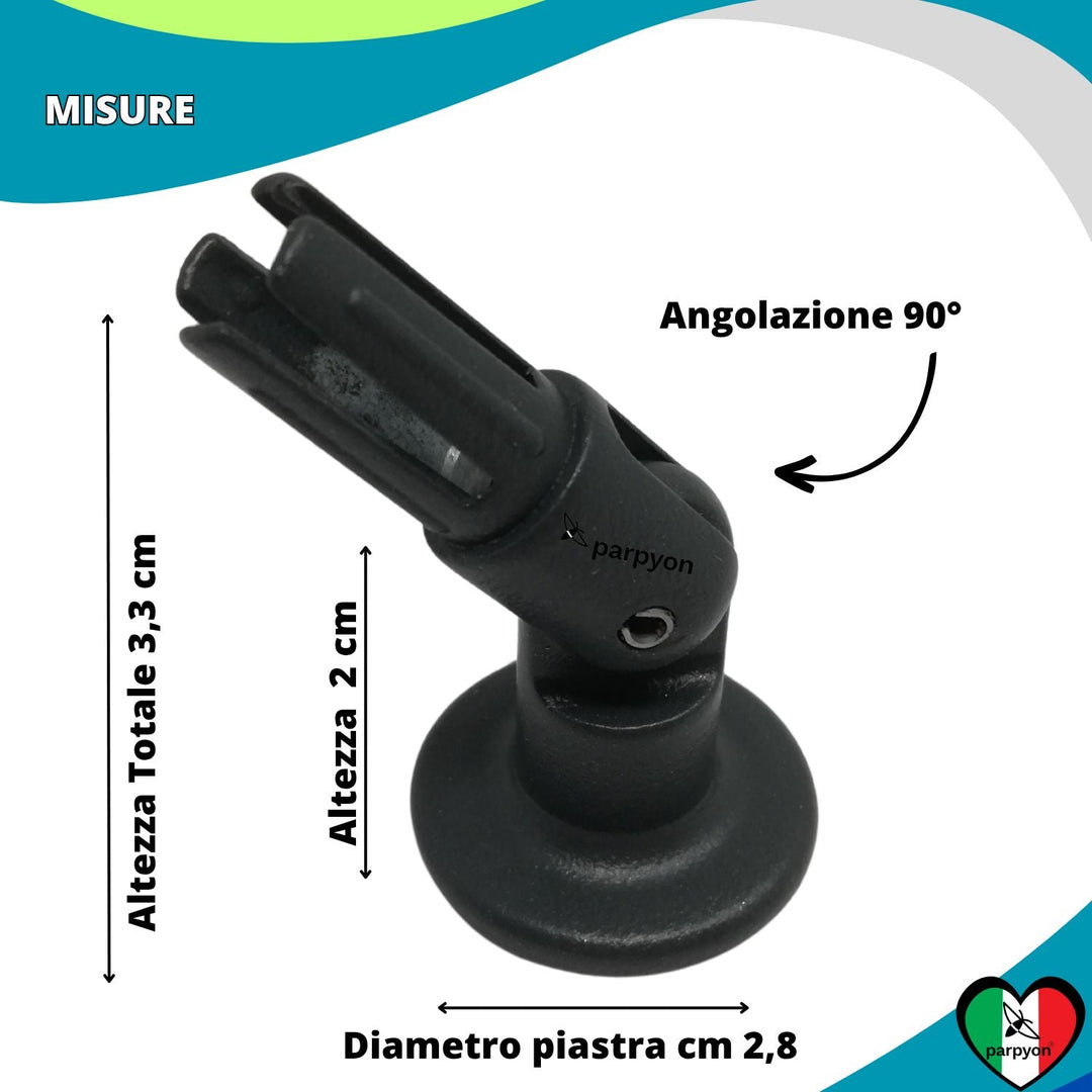 Accessori Ringhiera - Piastra a muro Snodo Tubo D. 13mm -4pz