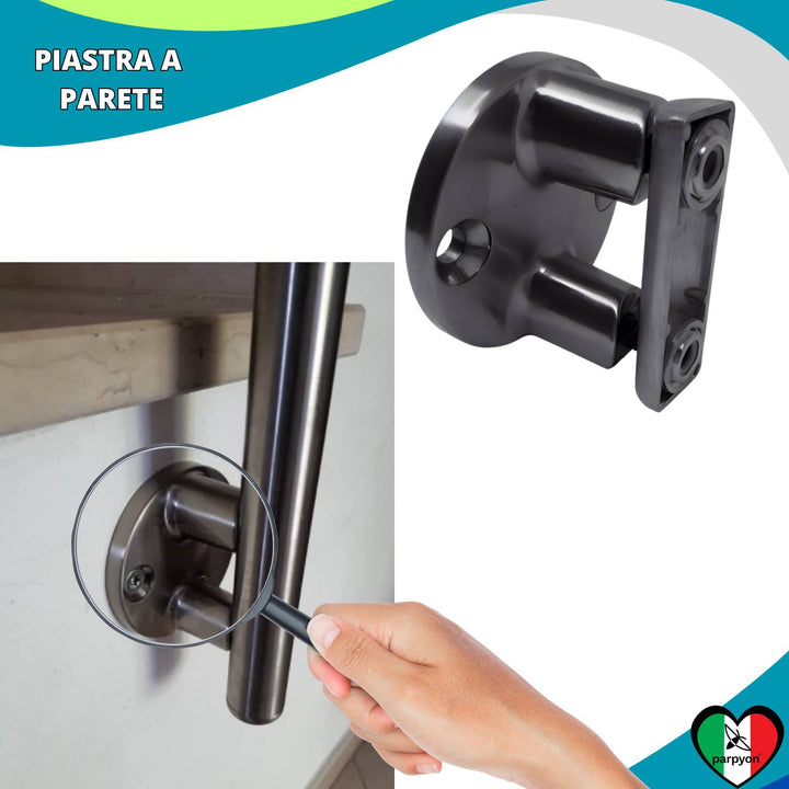 Accessori Ringhiera Grigio G.- Piastra fissaggio a Parete