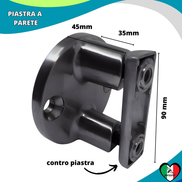 Accessori Ringhiera Grigio G.- Piastra fissaggio a Parete