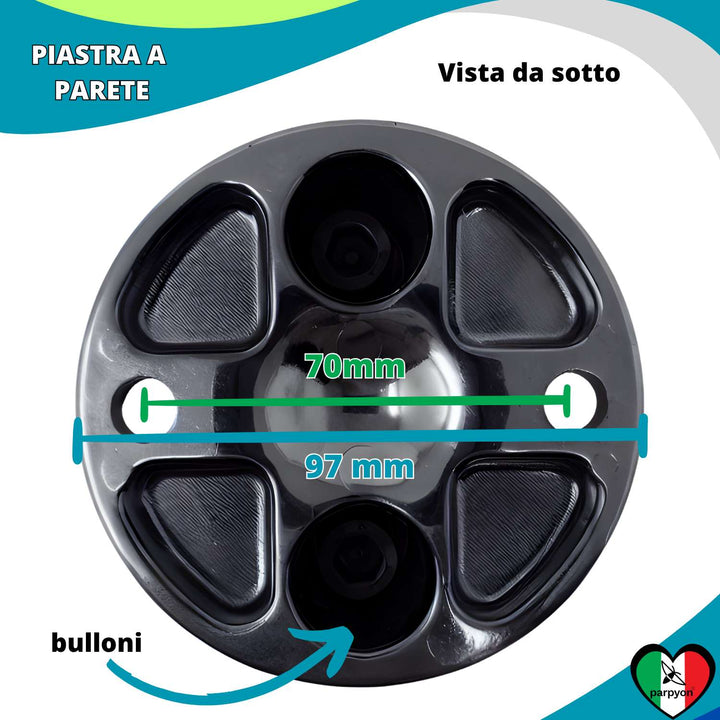 Accessori Ringhiera Grigio G.- Piastra fissaggio a Parete