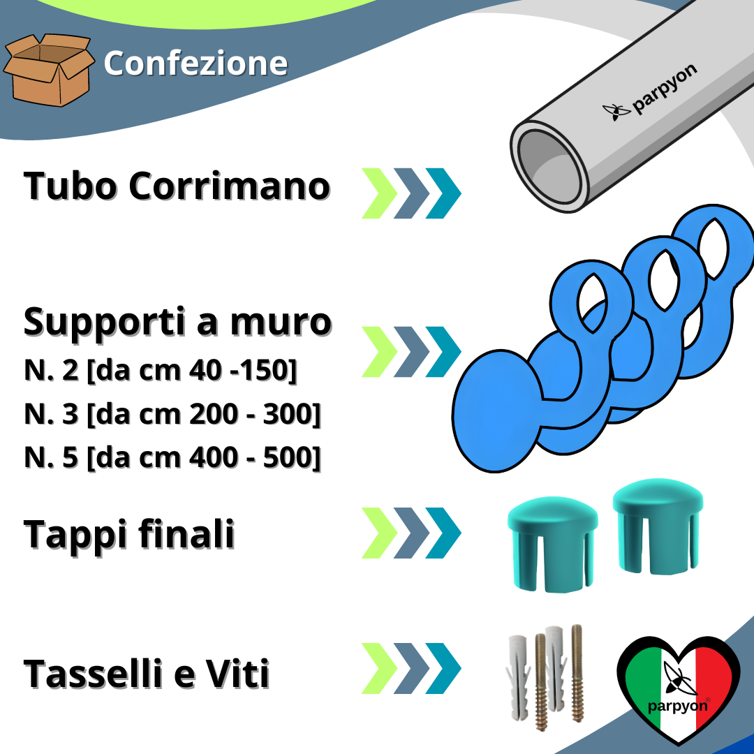 corrimano a muro scala tubo passamano #colore_nero