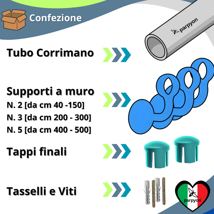 corrimano a muro scala tubo passamano #colore_nero