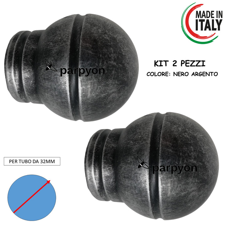 Accessori corrimano D.32 Tappi finale a Palla