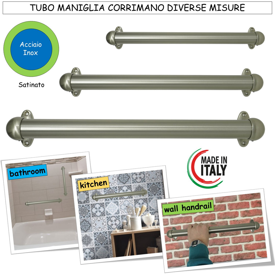 Corrimano Acciaio Inox a muro con supporti 519