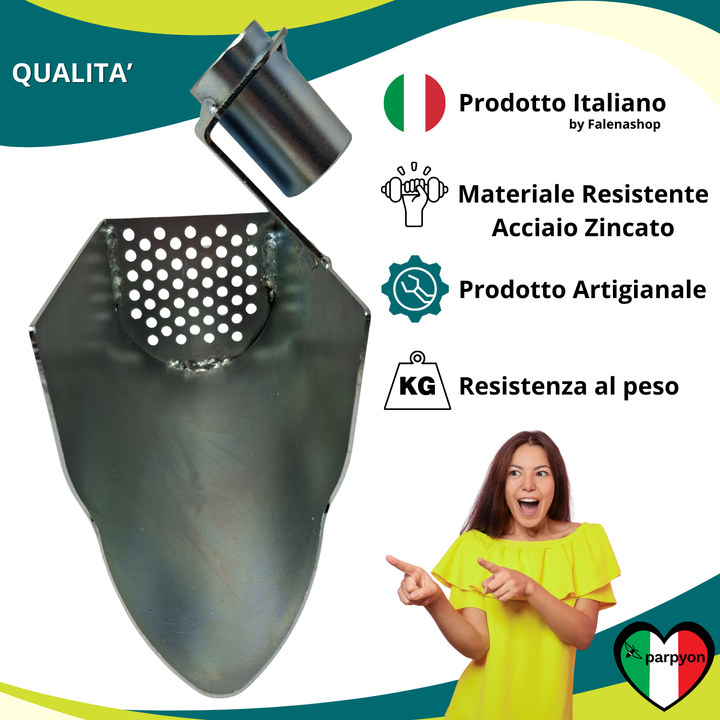 Pala Paletta Forata Tonda Per Pulizia Grondaia Grondaie Canali Canaline Di Scolo