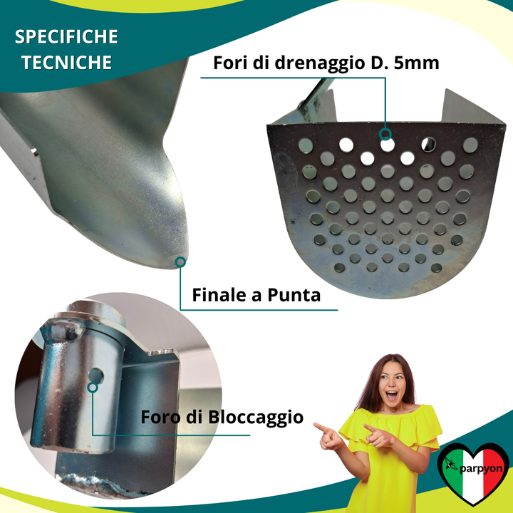 Pala Paletta Forata Tonda Per Pulizia Grondaia Grondaie Canali Canaline Di Scolo