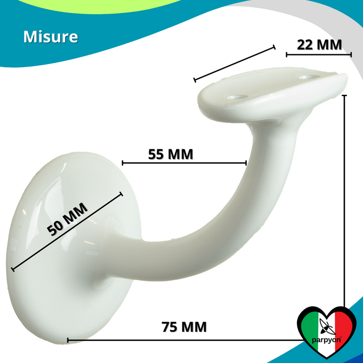 Accessori corrimano - Supporto tubo Mod V42R Bianco