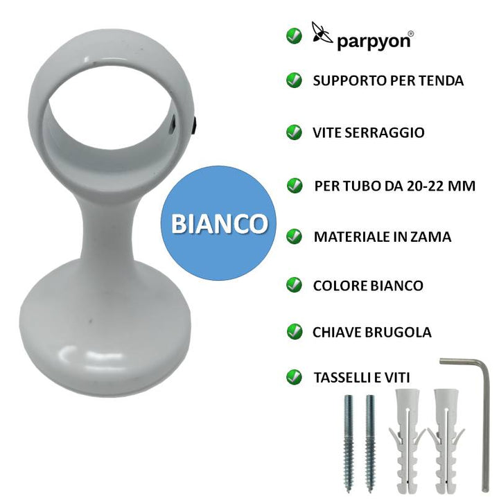 Supporti per bastoni tende in Metallo V44 2pz. + viti e tasselli