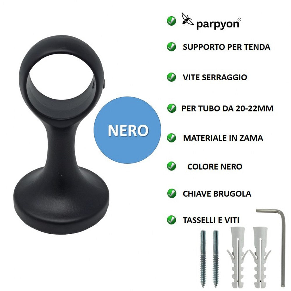 Supporti per bastoni tende in Metallo V44 2pz. + viti e tasselli