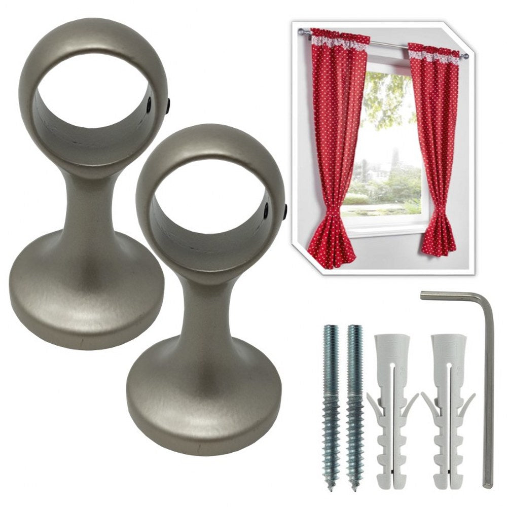 Supporti per bastoni tende in Metallo V44 2pz. + viti e tasselli