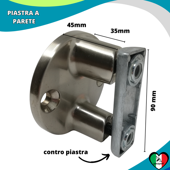 Accessori Ringhiera - Piastra Fissaggio a Parete