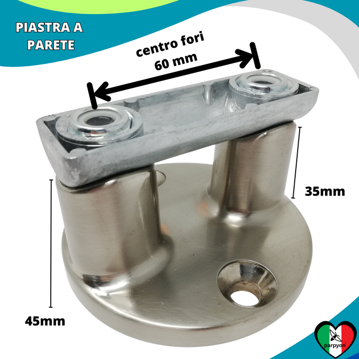 Accessori Ringhiera - Piastra Fissaggio a Parete