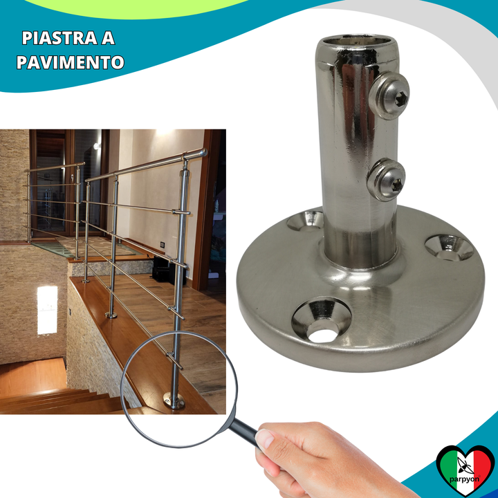 Accessori Ringhiera - Piastra Fissaggio a Pavimento