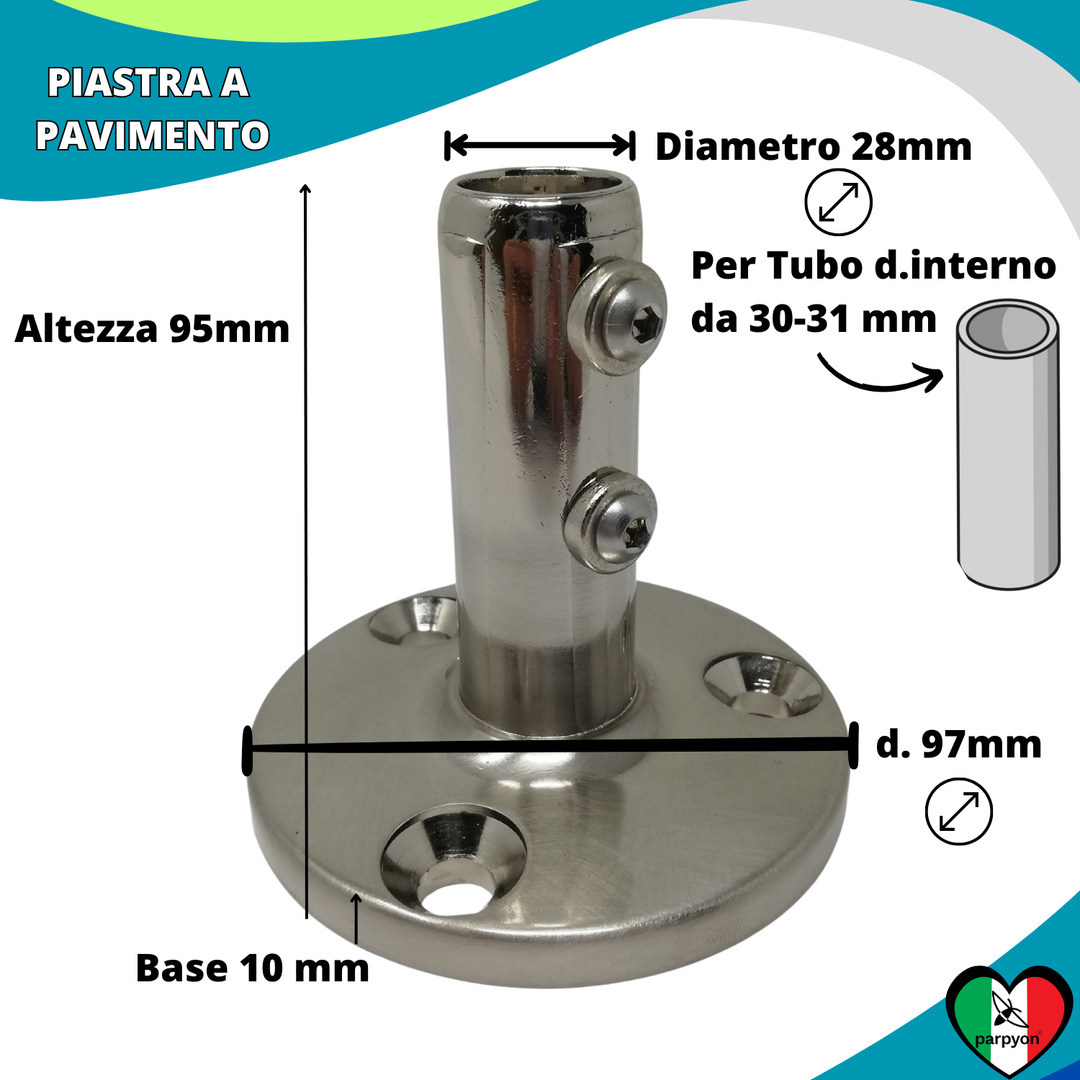 Accessori Ringhiera - Piastra Fissaggio a Pavimento