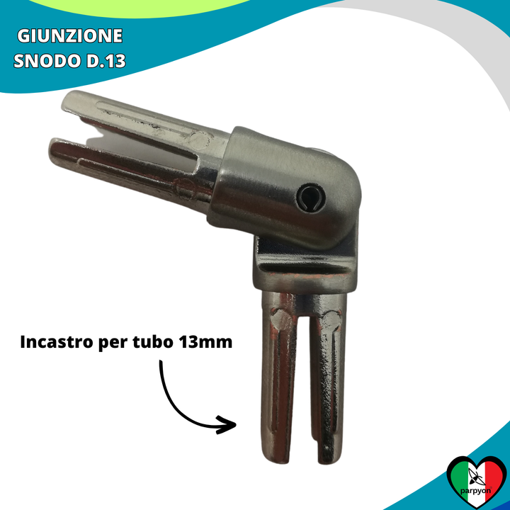 Accessori Ringhiera - Giunzione Snodo Tubo D.13 - 4Pz