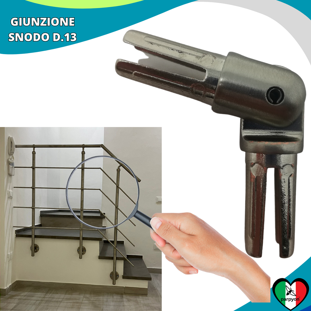 Accessori Ringhiera - Giunzione Snodo Tubo D.13 - 4Pz
