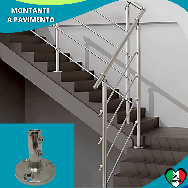 Montante per Ringhiera Fissaggio Pavimento