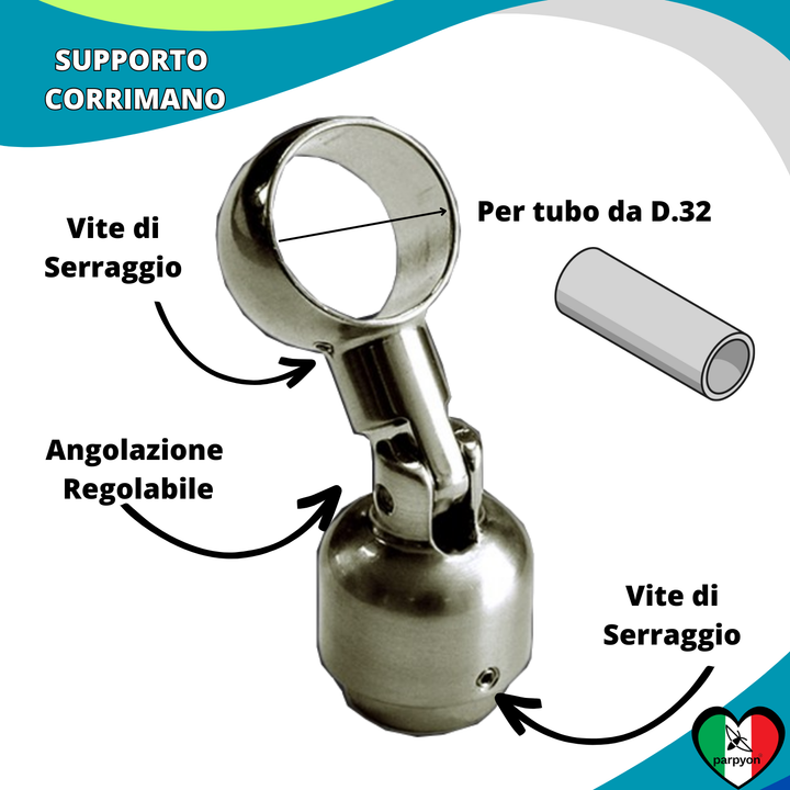 Accessori Ringhiera - Supporto snodato Corrimano