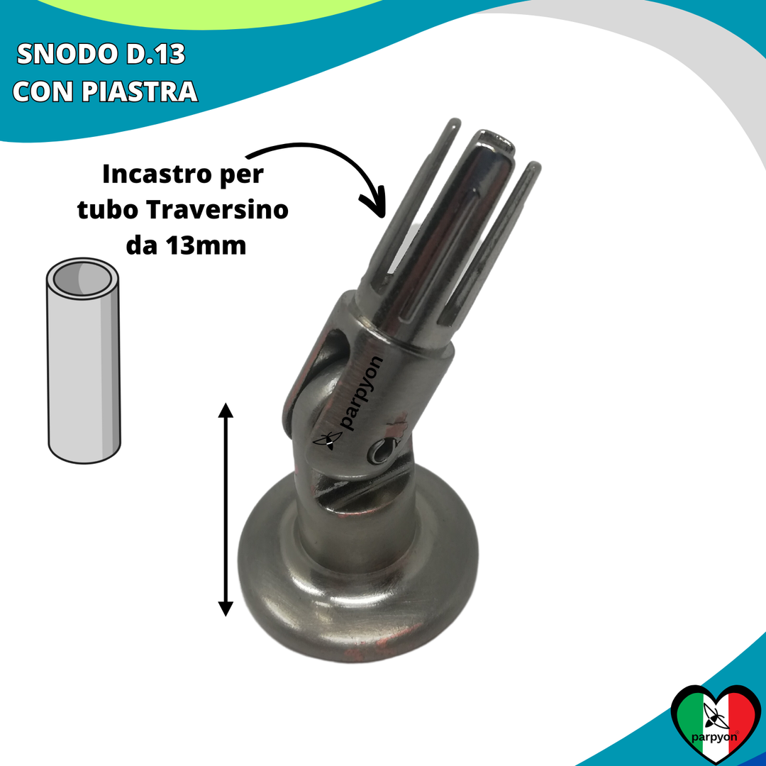 Accessori Ringhiera - Piastra a Muro Snodo Tubo D.13 - 4pz