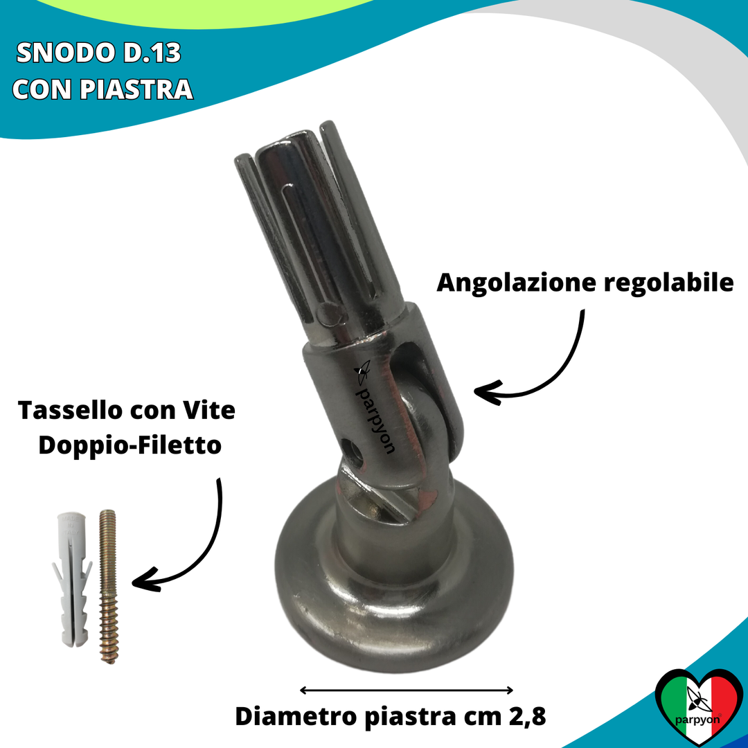 Accessori Ringhiera - Piastra a Muro Snodo Tubo D.13 - 4pz