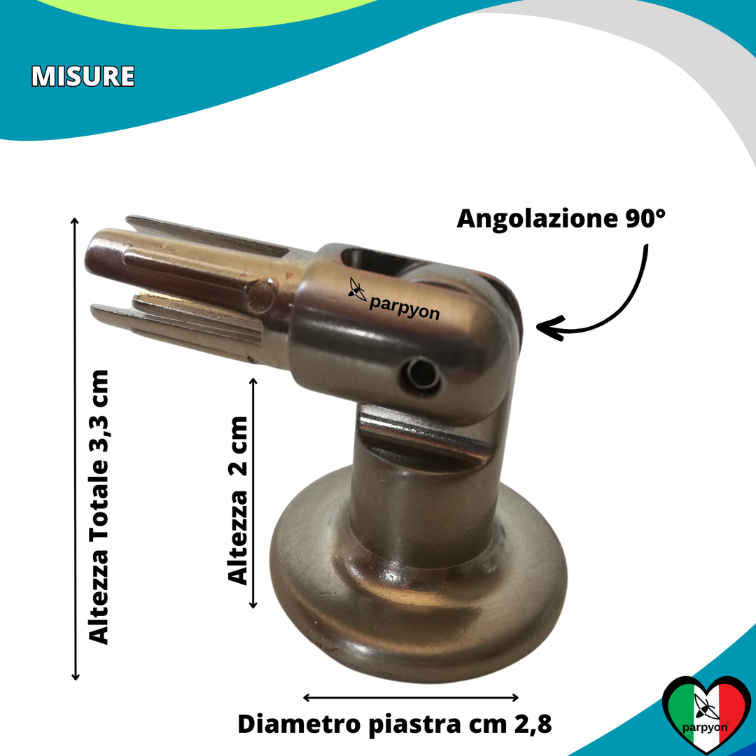 Accessori Ringhiera - Piastra a Muro Snodo Tubo D.13 - 4pz