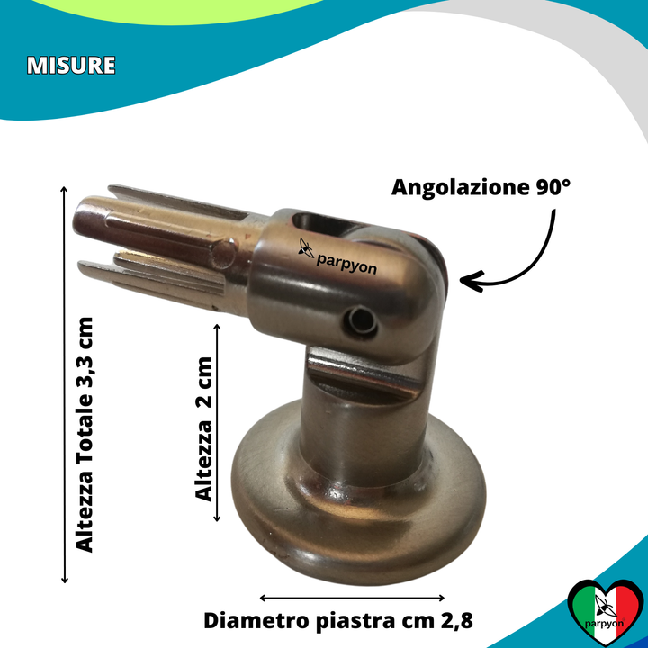 Accessori Ringhiera - Piastra a Muro Snodo Tubo D.13 - 4pz