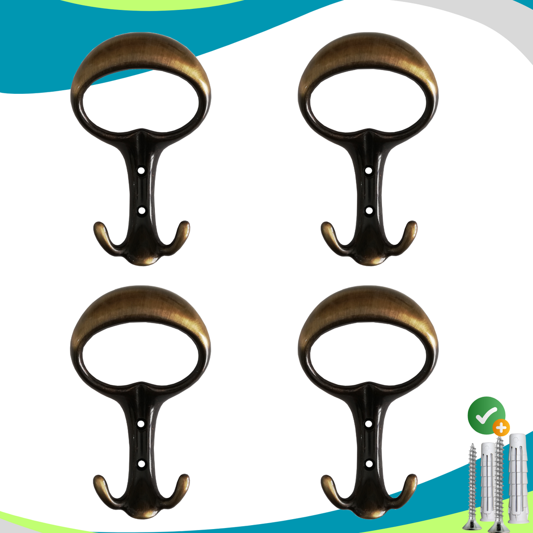 Appendiabiti a parete, 4 ganci attaccapanni da muro ingresso, appendi accappatoio #colore_bronzo