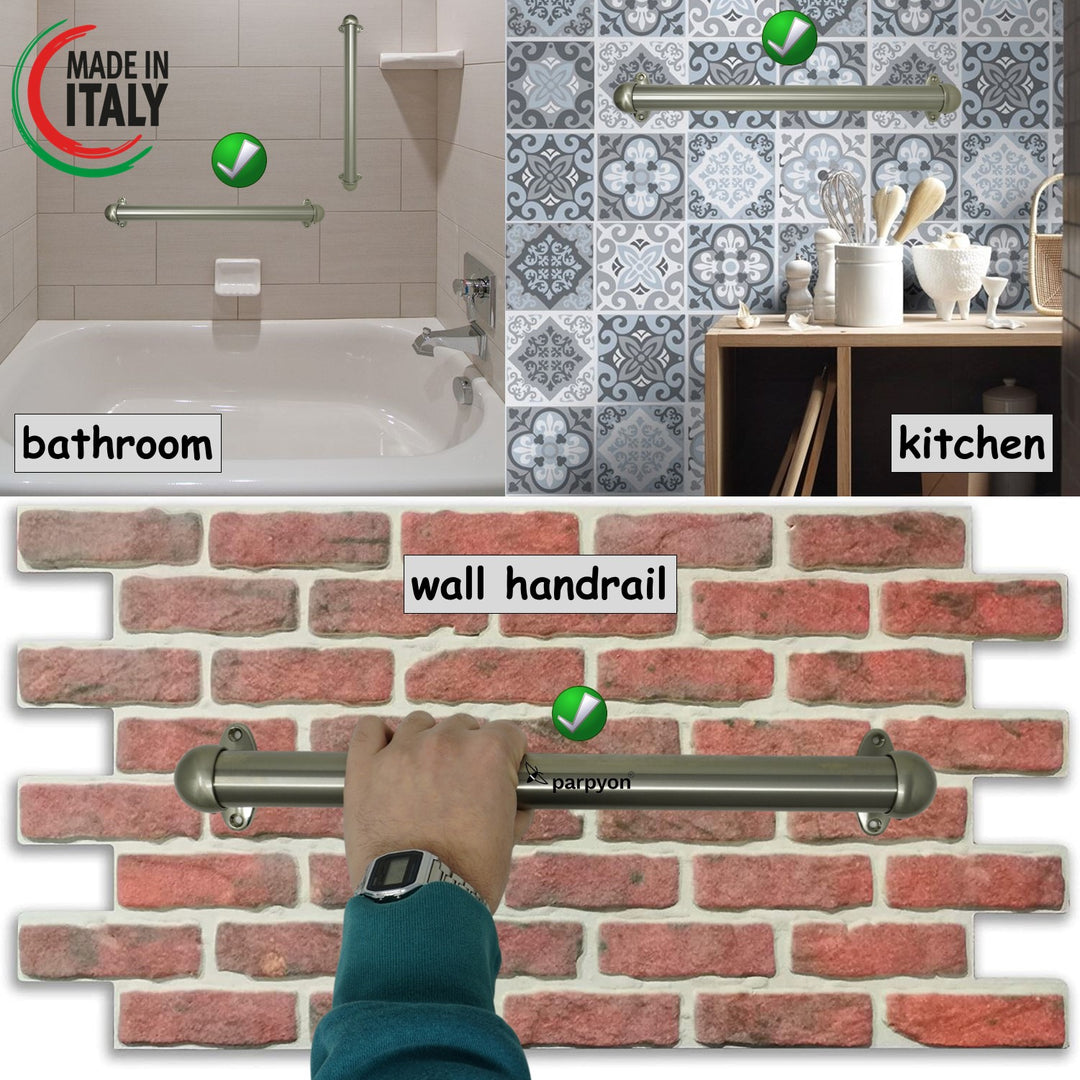 Corrimano Acciaio Inox a muro con supporti 519