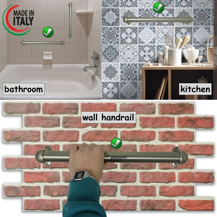 Corrimano Acciaio Inox a muro con supporti 519