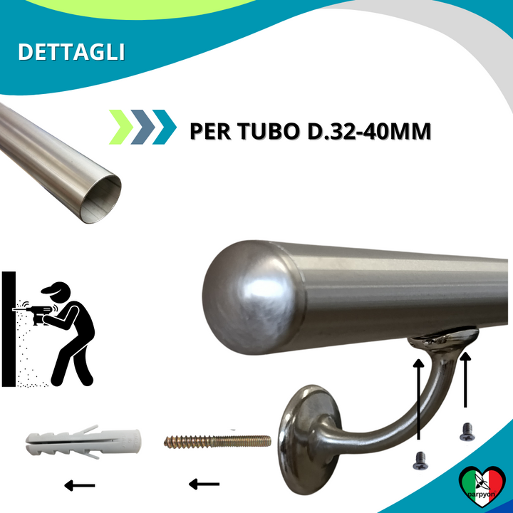 Accessori corrimano D.32-40 Supporto tubo Mod V42R