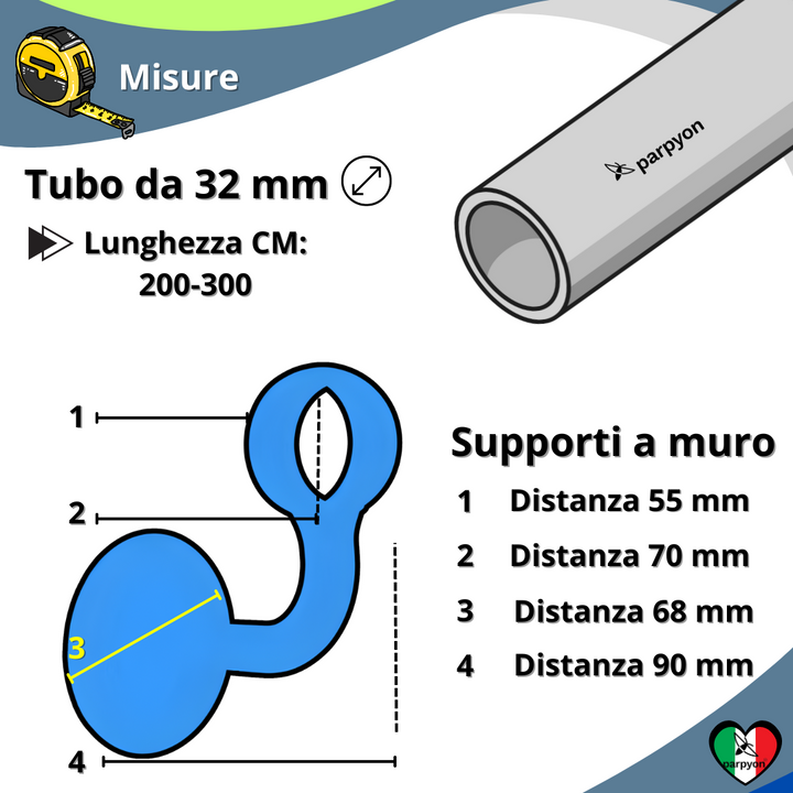 Corrimano a muro in Alluminio colore bronzo con Finale a Palla