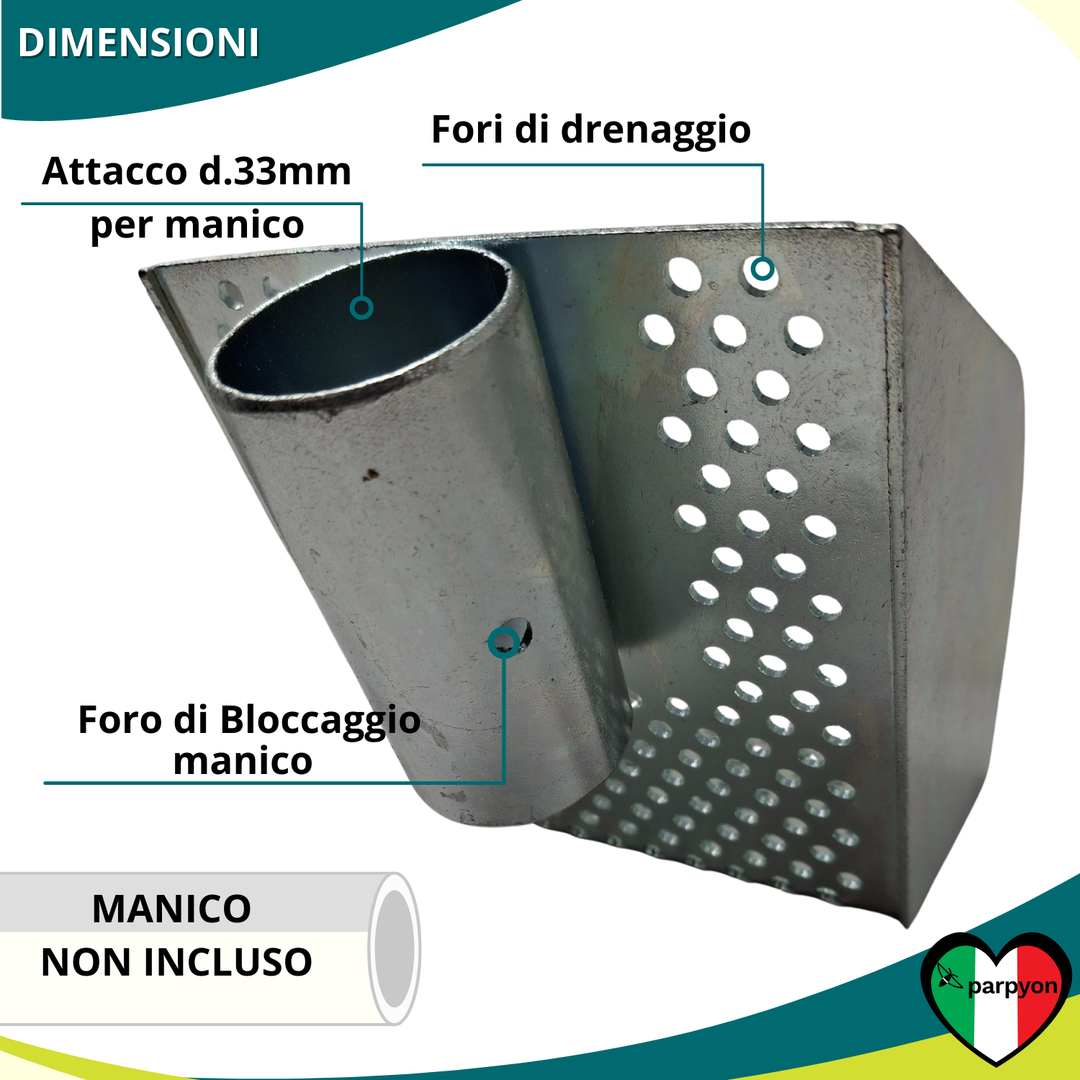 Paletta Forata Per Pulizia Tombini Griglie Canali Canaline Di Scolo Acciaio