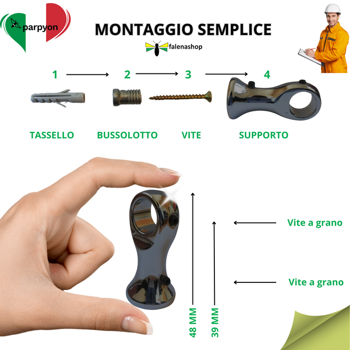 Supporti per tubo d.13mm Ricambio Porta Mestoli