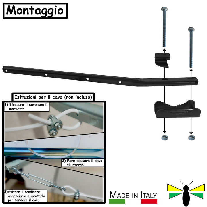 Bracci Stendibiancheria da balcone esterno per ringhiera (Fisso c/piastra)