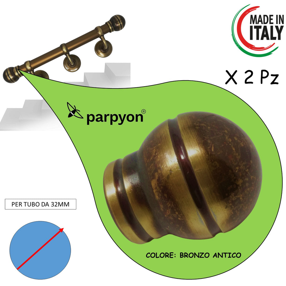 Accessori corrimano D.32 Tappi finale a Palla