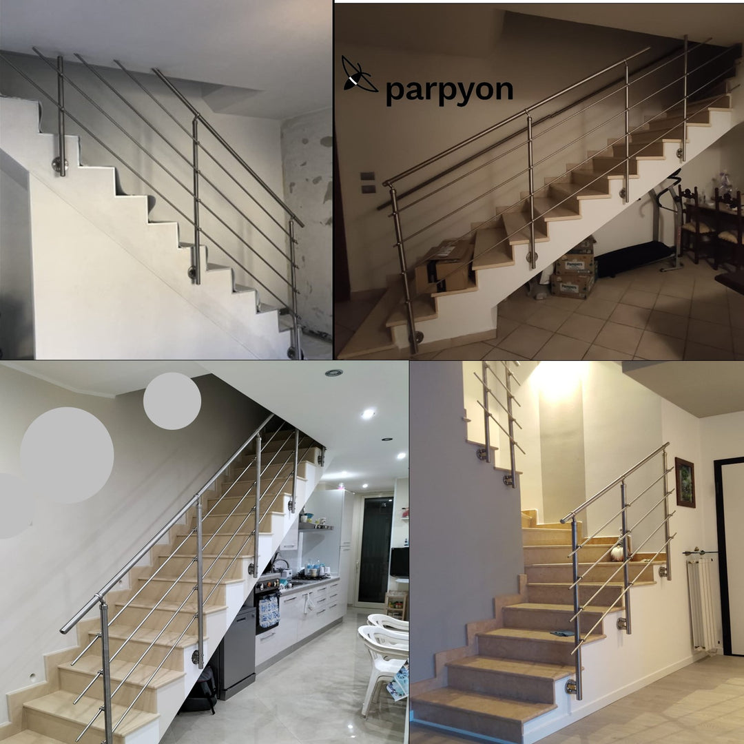 Ringhiera scala in Acciaio Inox Personalizzata - Fissaggio Parete