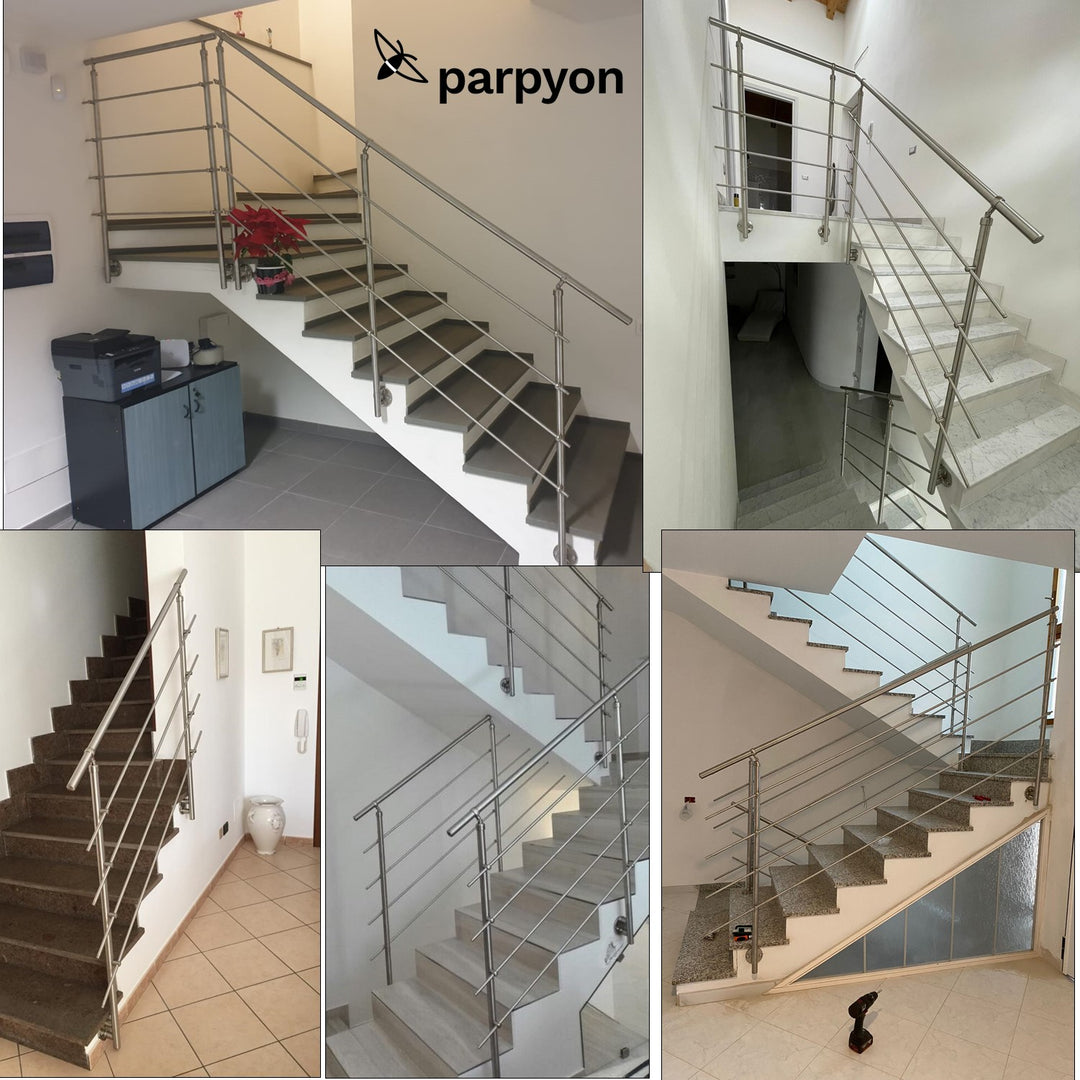 Ringhiera scala in Acciaio Inox da 2 MT - Fissaggio Parete