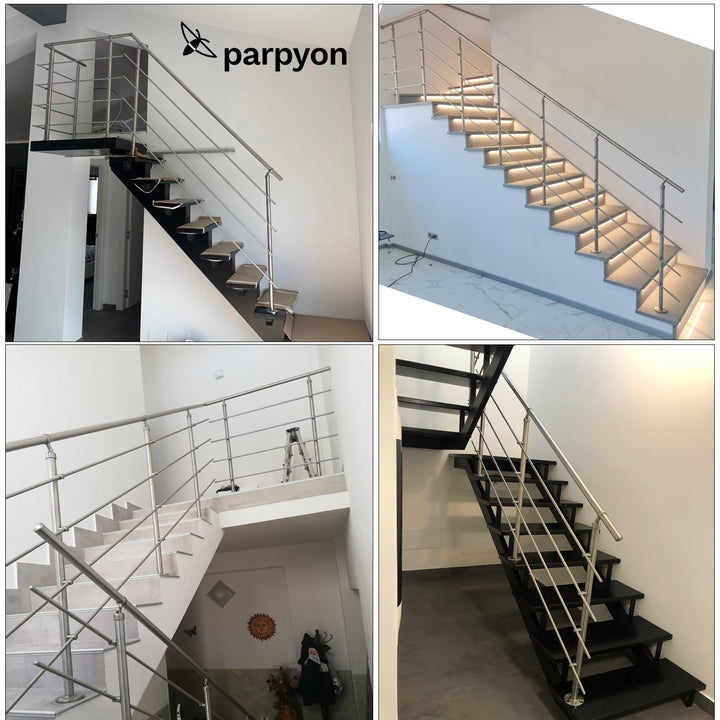 Ringhiera scala in Acciaio Inox da 3,50 MT - Fissaggio Pavimento